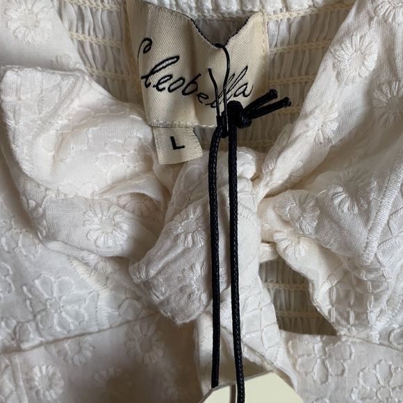 Cleobella Dress White Large New Bridal Shower Violet Mini Ivory V Neck Womens - Picture 8 of 8